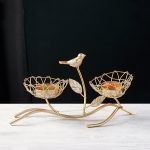 Golden Wrought Iron Candle Holder - Elegant Decorative Candle Stand For Home Decor