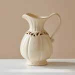 Cream Ceramic Vase - High-End Retro Hydroponic Flower Holder for Living Room Decor