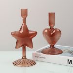 Vintage Colored Glass Candle Holder - Elegant Decorative Candle Stand For Home Decor